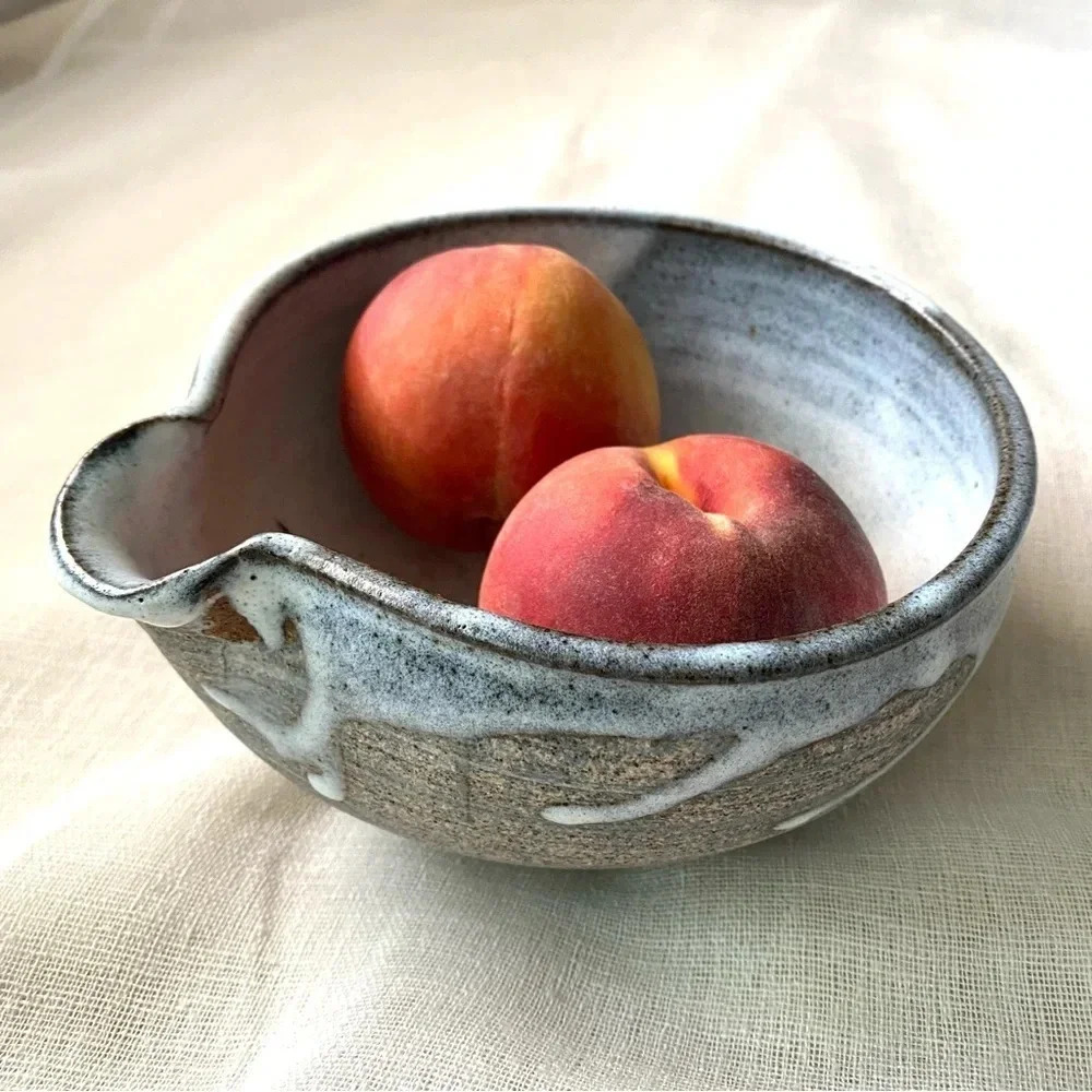 Vintage Glazed Stoneware Mixing Bowl